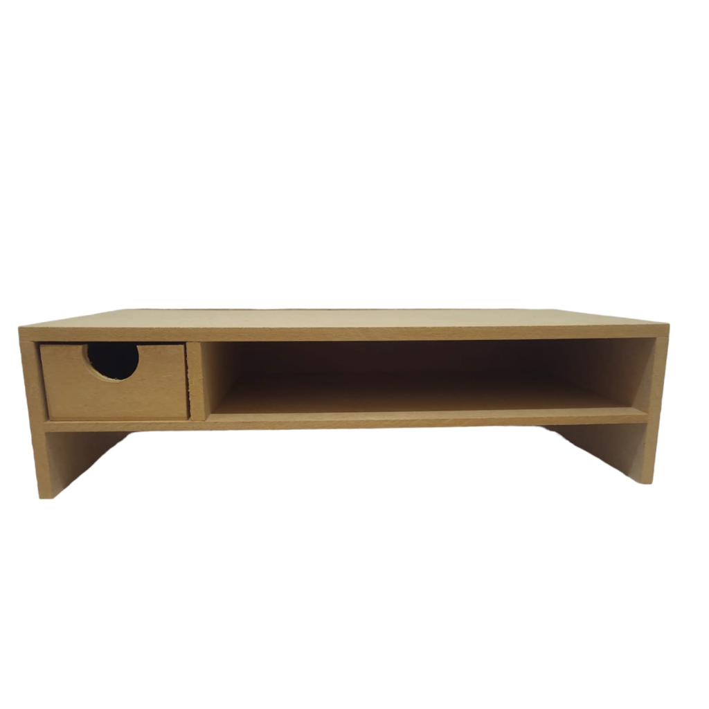 Organizador de mesa para monitor com gaveta e porta documentos