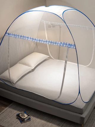 Rede mosquiteira dobrável em casa com zíper e folha inferior com zíper rede mosquiteira do dormitório estudantil yurt