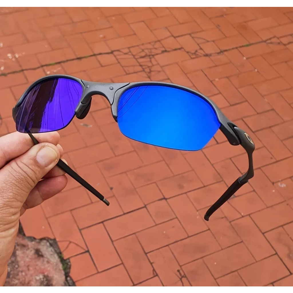 Oculos de Sol Romeo2 Azul Escuro Juliet Polarizado X-Metal Lupa Pinada Doublex Mandrak Vilão