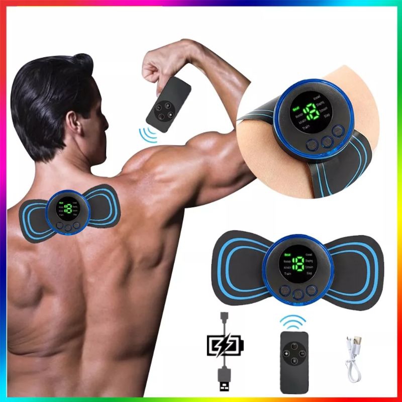 Massageador Elétrico Fisioterapia Recarregável Choque Muscular Portátil