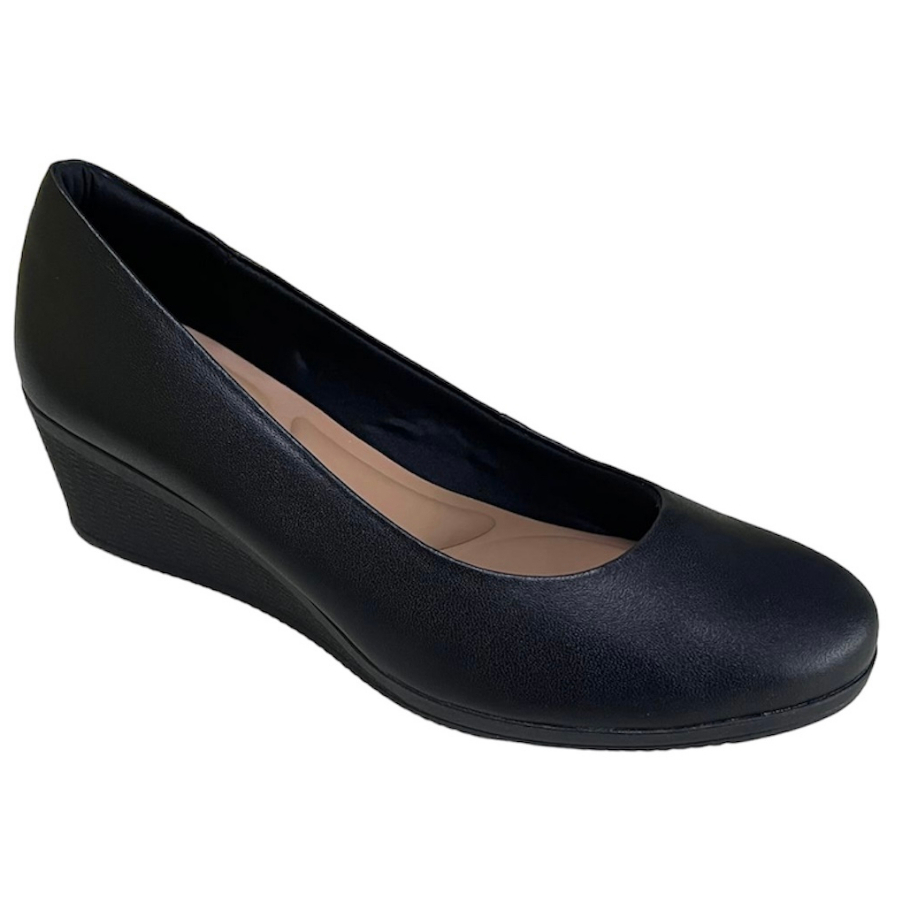 Sapato Feminino Anabela Tipo Ortopédico Couro Usaflex 3811 | Shopee Brasil