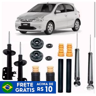 4 amortecedores etios + 4 Kits batentes