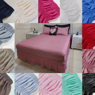 Saia Para Cama Box Com 2 Elástico em Toda Volta Queen/Casal/King/Solteiro Microfibra