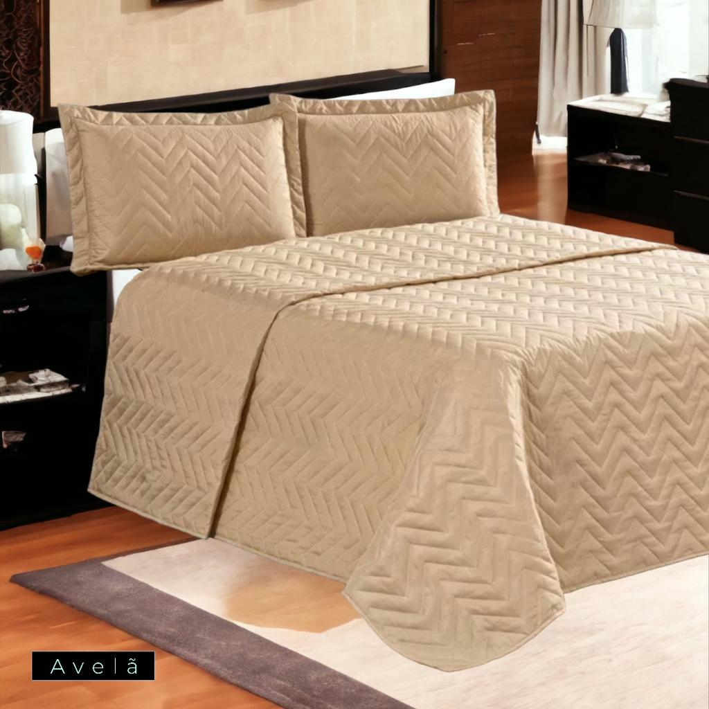 KIT COBRE LEITO LUXO CASAL PADRÃO 3 PEÇAS PRONTA ENTREGA - NUANCE