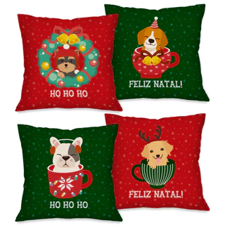 O NATAL ESTÁ CHEGANDO! Kit 4 Capas de Almofadas Decorativas Coleção de Natal ENVIO RÁPIDO!