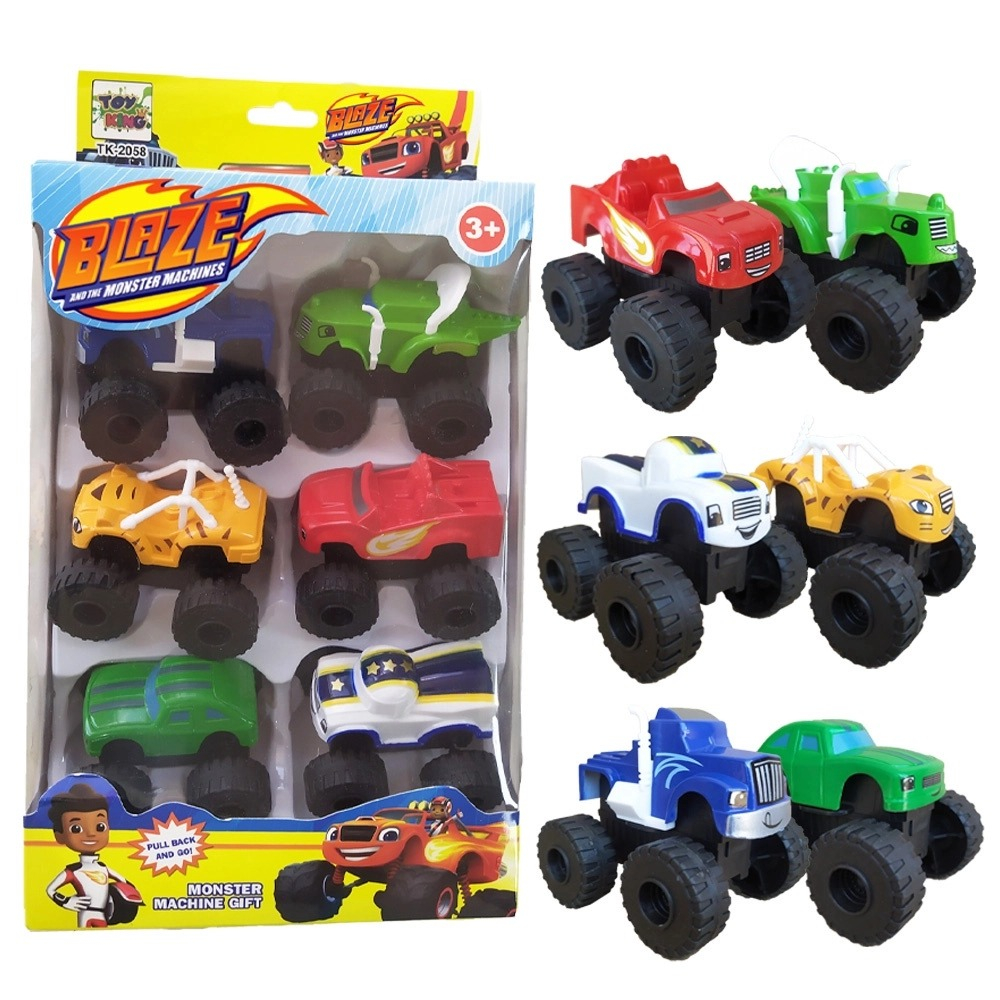 Kit composto por 14 Carrinhos de Fricção - 6x Blaze Monster Machines + 8x  Carrinhos da Coleção Carros Disney