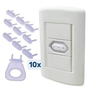 Kit Protetor de Tomada para Bebê 10 unidades Tampa de Tomada Universal