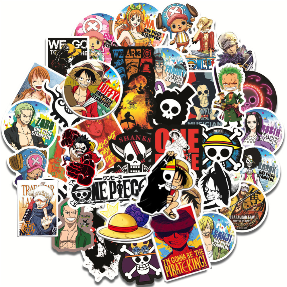 Kit 50 Adesivos Figurinhas Animes Caderno Skate Notebook