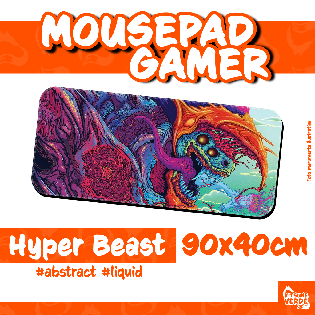 Mouse Pad Gamer Hyper Beast CSGO 90x40cm Shopee Brasil