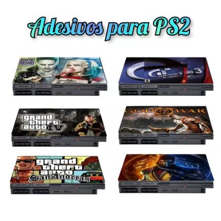Adesivo skin personalizados para playstation 2 slim ,alta qualidade,cores vivas ps2 play2 otima resolucao