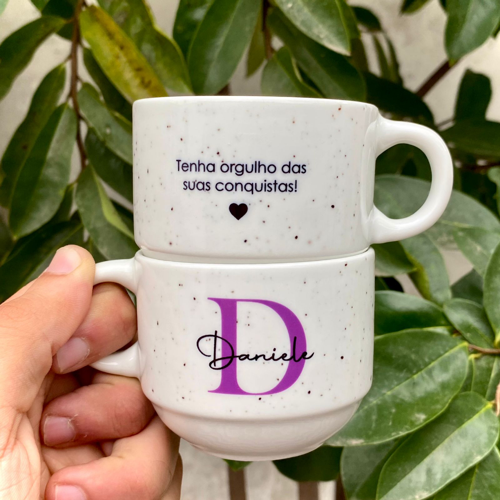 Xícara Personalizada 150ml Para Presente com Inicial e Nome Escolha a ...