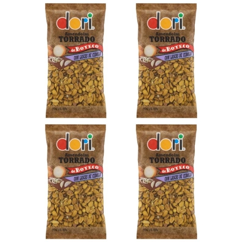 Amendoim Torrado Boteco Dori Com Lascas de Cebola 320g - 04 Unidades