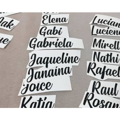 Kit 20 ou 50 adesivos com nomes 4cm | Shopee Brasil