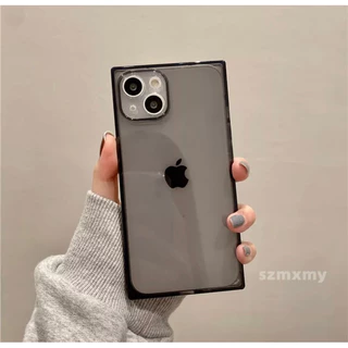 Capa Transparente QUADRADA aberta na câmera silicone para iPhone 11/12/12pro/13/13PRO/13promax/14/14pro/14promax
