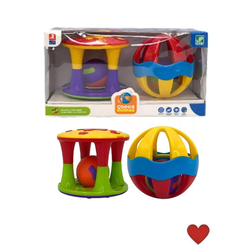 Brinquedo Conjunto Torre e Bola Colorida Chocalho Infantil p/ Bebês