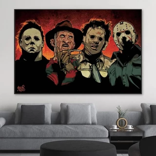 Quadro Decorativo Terror Sexta-feira 13 Clássicos Filmes Halloween