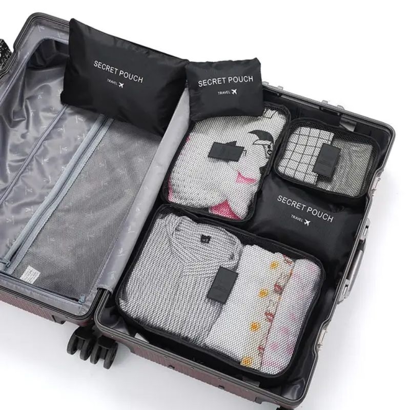 Kit 6 Bolsas Sacos Organizadores de Mala Viagem Armazenamento Roupas ...