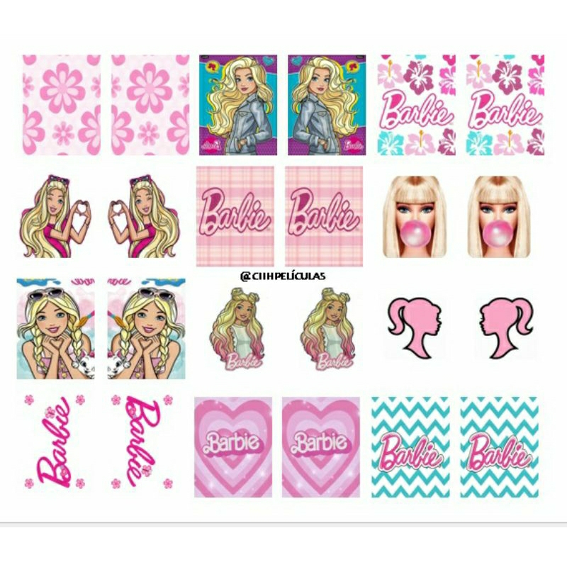 Adesivos de unhas mini cartelão barbie 2.0