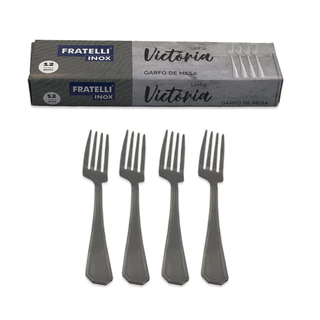 Kit Garfo De Mesa Com 12 Peças Em Aço Inox Utensilio Cozinha