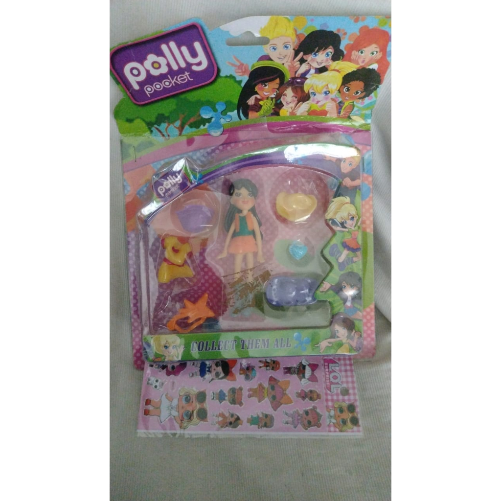 Polly Pocket Conjunto de Brinquedo Mundo de surpresa Bolo de Aniversário