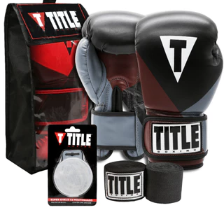 Luva De Boxe e Muay Thai Title + Bandagem 3M + Bucal + Bolsa