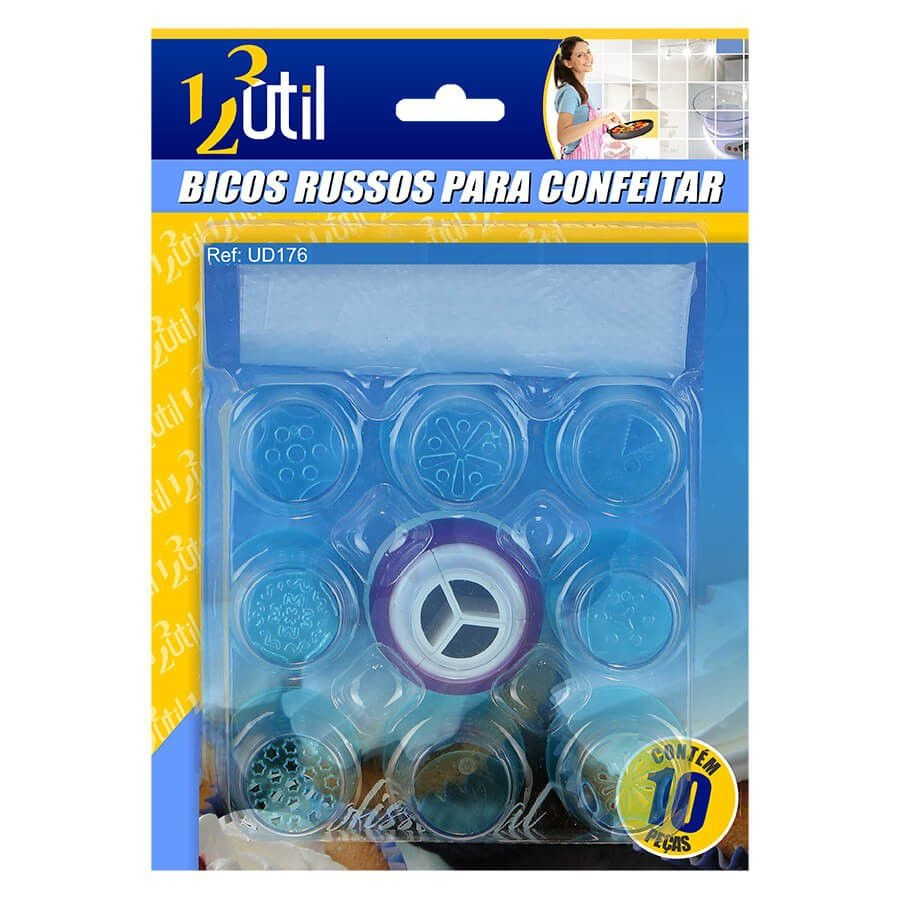 JOGO COM 10 PEÇAS BICOS RUSSO PARA CONFEITAR