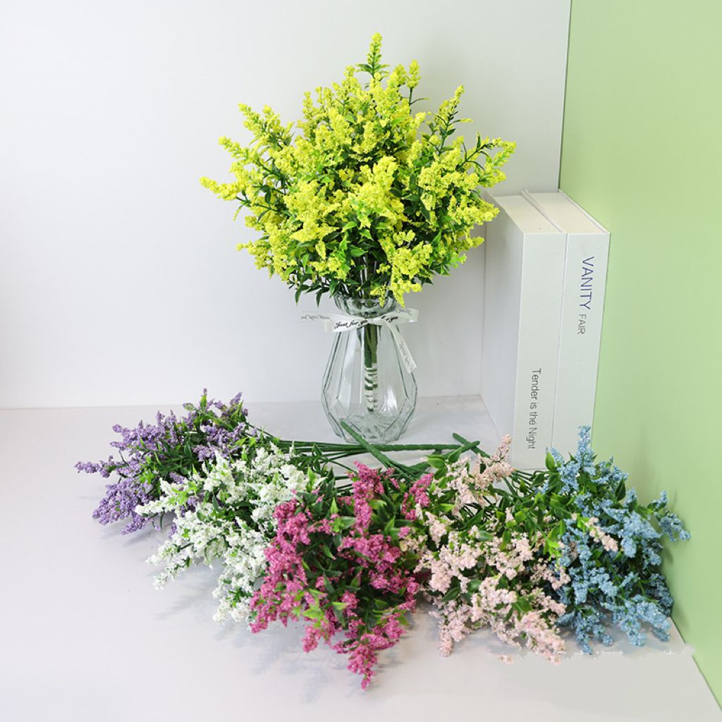 Planta de lavanda de espuma lilás simulada--LL6469 (pacote mais favorável)