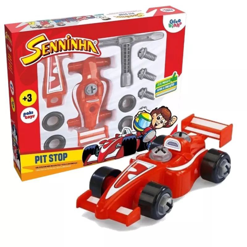 Carrinho De brinquedo Formula 1 Pit Stop do Seninha Com Pc Educativo