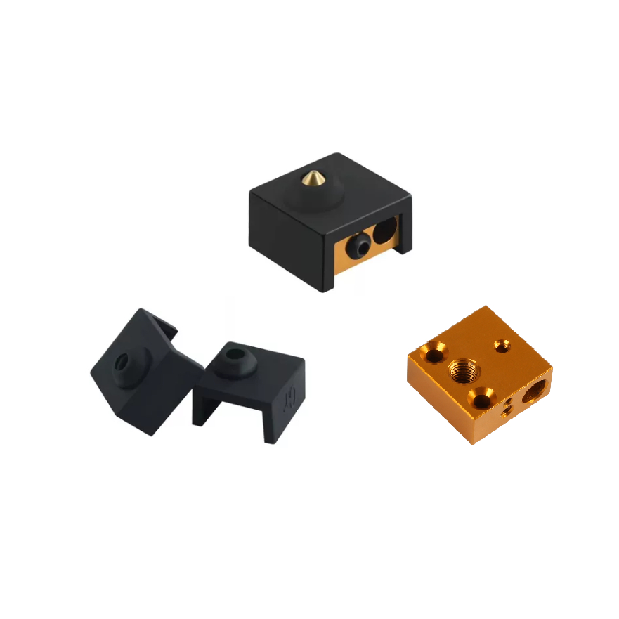 Blocco Riscaldatore Alluminio E Calzino Silicone Kit Per Stampante 3D 3 Set Con Gola Acciaio Inox - Foto 9
