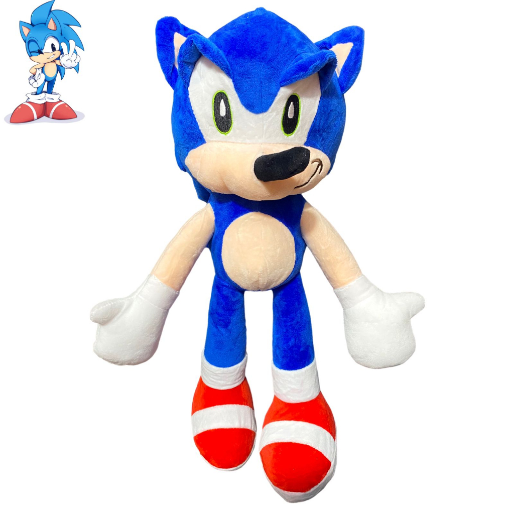 Pelúcia Sonic Azul 45 Cm Grande