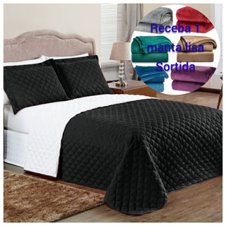 Cobre Leito Padrao 3pc Matelado Soft Bed+01 Manta Sortida
