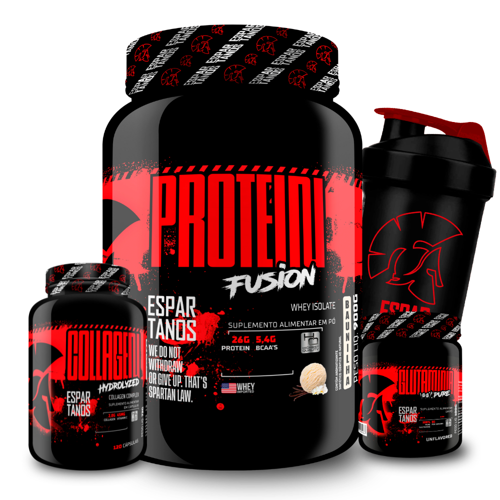 Kit Whey Protein Fusion + Bcaa + Glutamina + Shaker