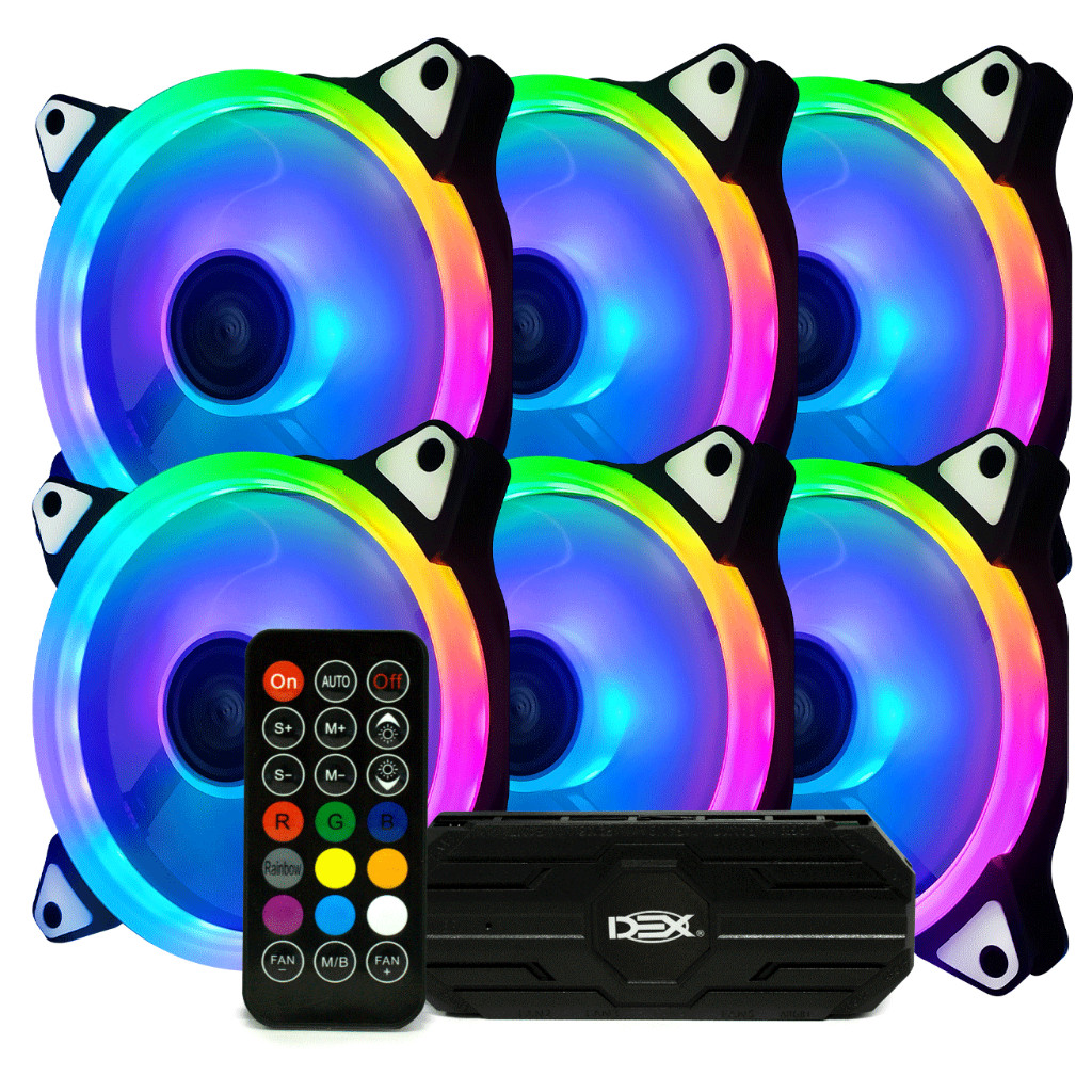 Kit Fan Argb Conjunto Cooler Gamer + Controladora Gabinete Pc Cpu