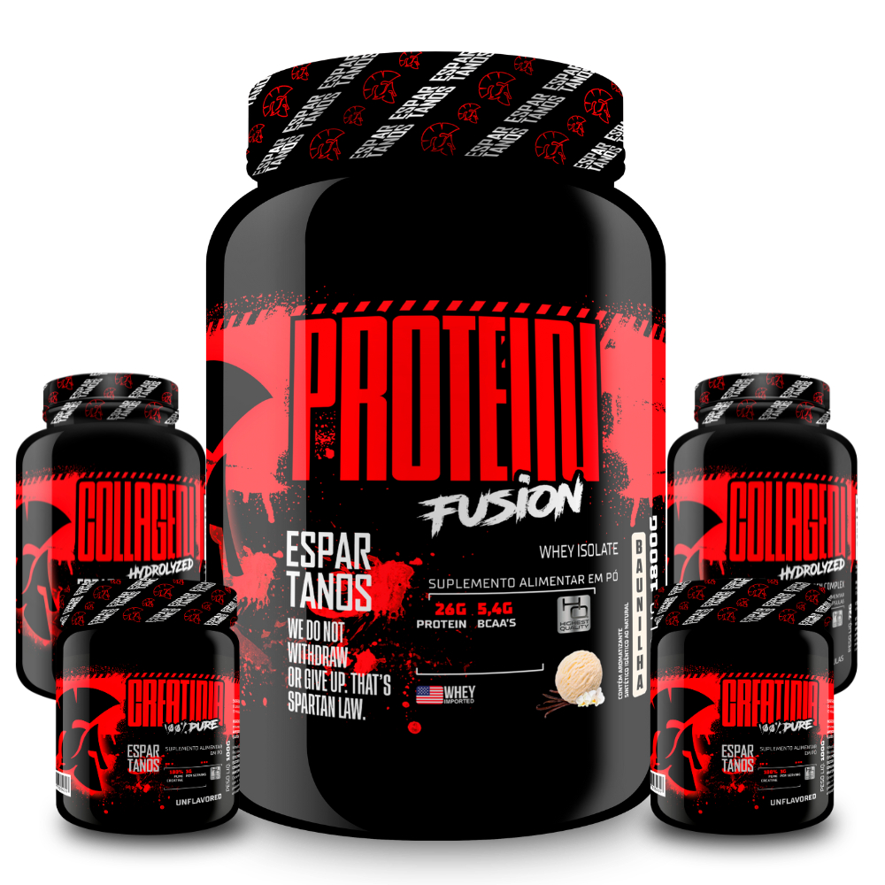 Whey Protein Fusion Isolate 1,8kg + 2x Creatina + 2x Bcaa