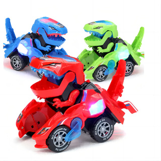 Brinquedo Carro transforme Vira Robô Dinossauro Bate Volta Som Luz Carrinho De Brinquedo Musical