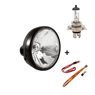 Farol Moto Yamaha Fazer 250 Ybr Factor Ed 125 2009 A 2014 Aro Preto Cromado + 1 Chaveiro Cordão