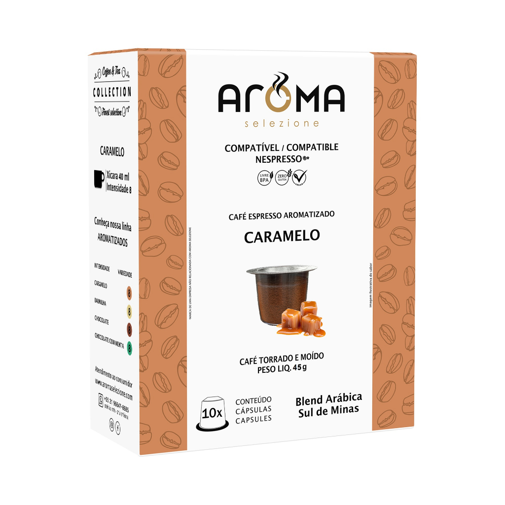 10 Cápsulas Nespresso* Café Espresso Aromatizado Caramelo - Aroma selezione