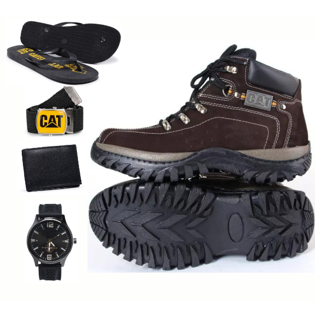 Kit com Bota Adventure + Chinelo + Carteira e Cinto