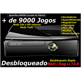 Xbox 360 Desbloqueado + 9500 Jogos a Escolha Top