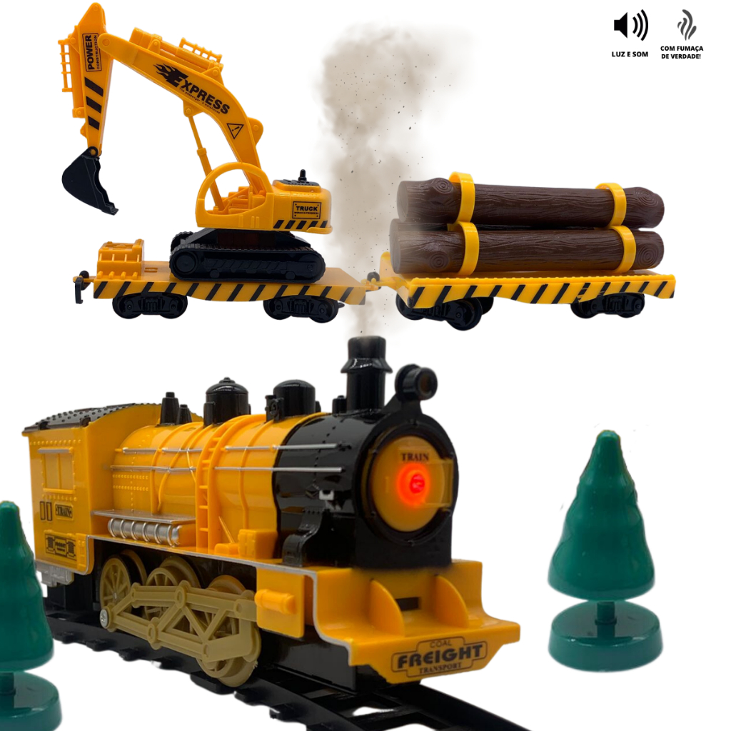 Ferrorama Trem Eletrico Locomotiva Luz e Som Crianca 11 pcs Brinquedo  Infantil (SD17475) tem aqui, na ABMIDIA!