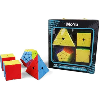 Brinquedo Kit Cubo Mágico Moyu Para Presente com 4 pecas Megaminx Pyraminx Square 1 Skewb R+ D