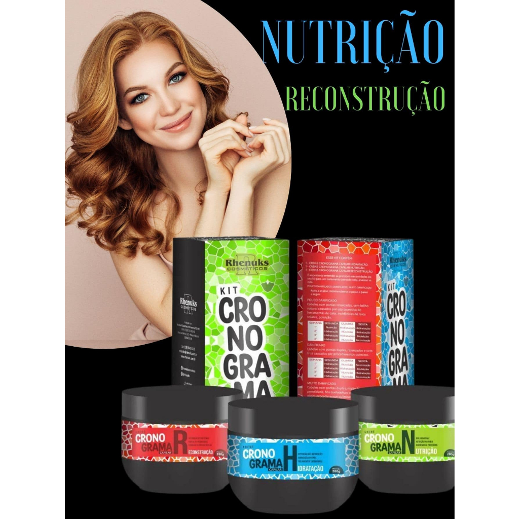 Kit Cronograma Capilar Reconstrução e Nutrição 3 Itens | Shopee Brasil