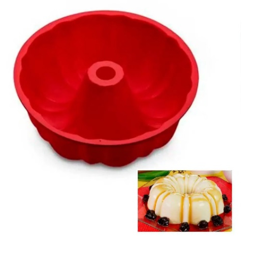 Forma de Silicone para Pudim Forno Bolo Torta Vazada Redonda Home 9258