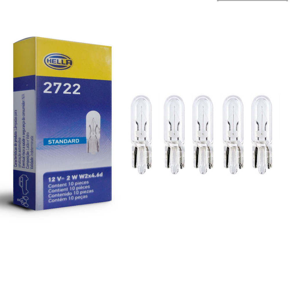 Lâmpada T5 Base de Vidro 12v 2w - HELLA 2722