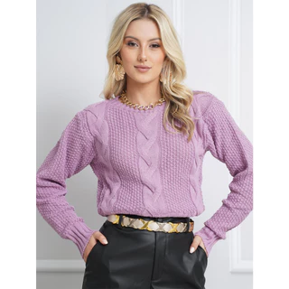 Blusa de Tricot Feminina com Detalhes Trançados