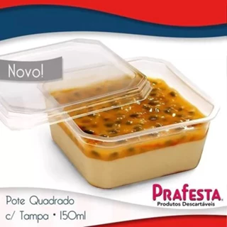 Pote Quadrado Microondas E Freezer 150ml C/20 Unidades Prafesta em Oferta na Shopee