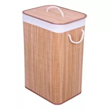 Cesto Roupa Banheiro/lavanderia Bambu Retangular Tampa Mimo Oferta
