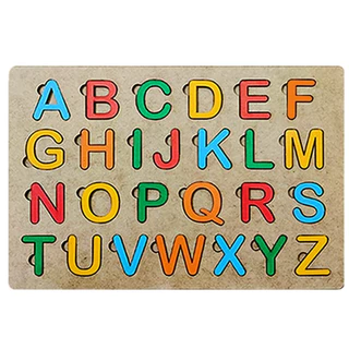 Alfabeto Educativo Colorido com Peças destacáveis em MDF (Madeira) em Oferta na Shopee