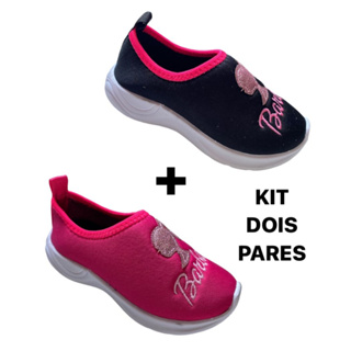 Kit 02 Pares Tenis Barbie de Menina Infantil Criança Moda Lançamento Pronta Entrega