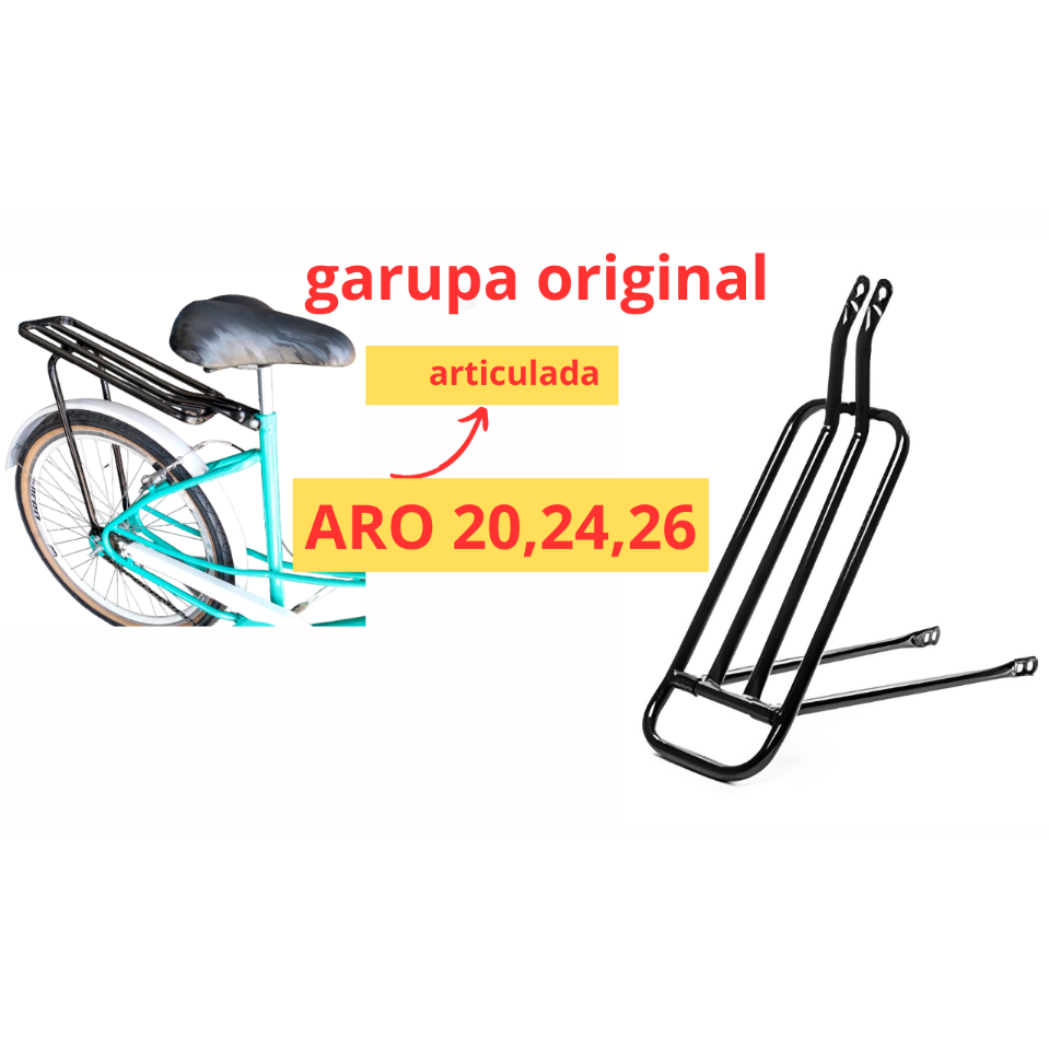 Bagageiro Grau Traseiro Preto De Bike Aro 26 Aro 24 20